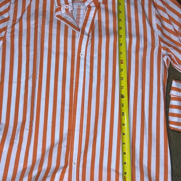Zune Poar Orange and White dress shirt - Picture 7 of 8